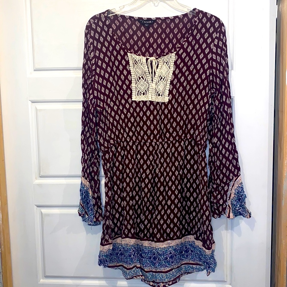 Long sleeve mini dress
